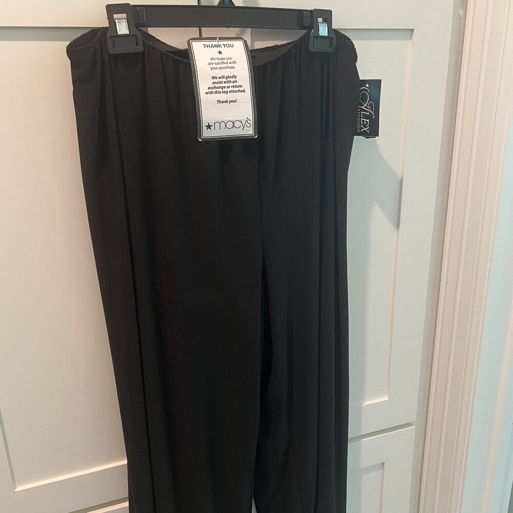 Alex Evenings Wide-leg flowy evening pants, Size 1X